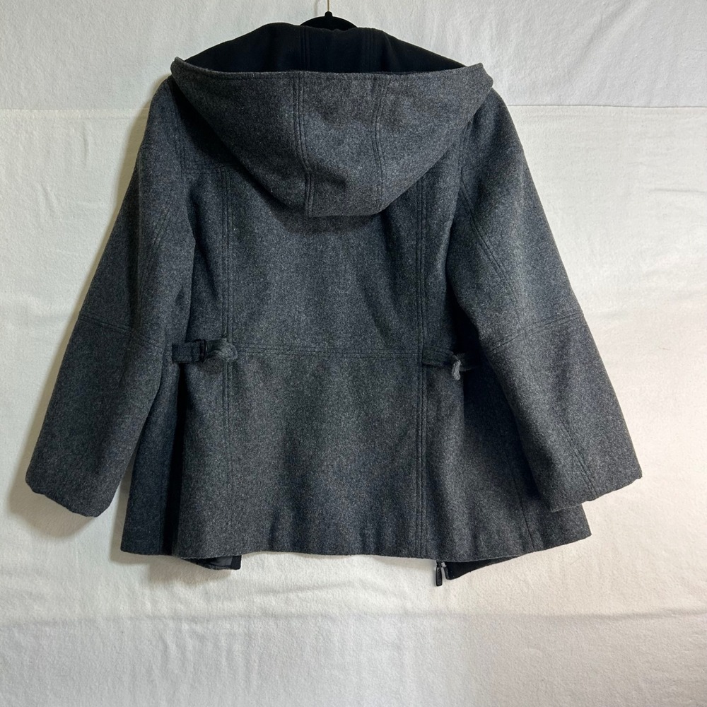 Braetan Women's Charcoal Grey Wool Blend‎ Hooded Zip Front Coat Size Medium - Picture 3 of 11